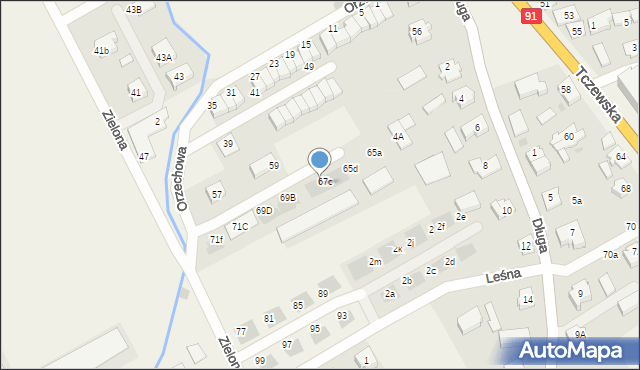 Łęgowo, Zielona, 67d, mapa Łęgowo