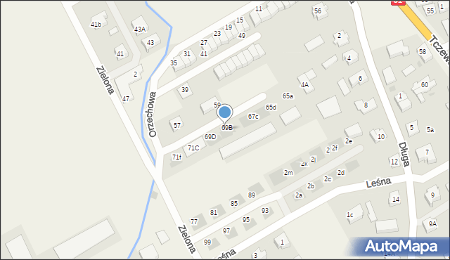 Łęgowo, Zielona, 69C, mapa Łęgowo