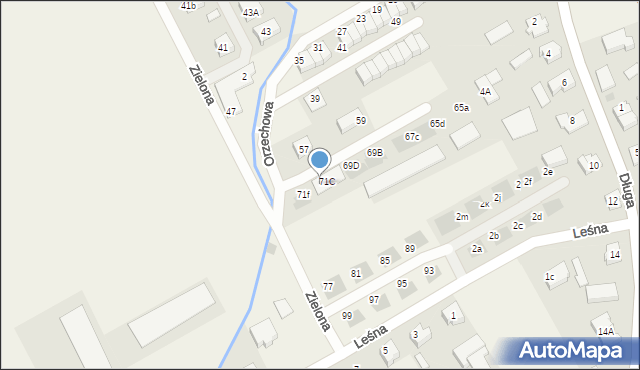 Łęgowo, Zielona, 71D, mapa Łęgowo