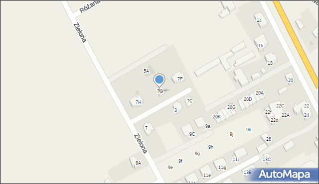 Łęgowo, Zielona, 7G, mapa Łęgowo