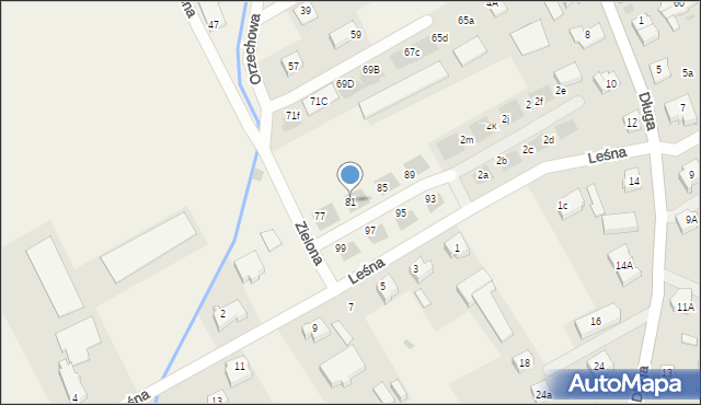 Łęgowo, Zielona, 81, mapa Łęgowo