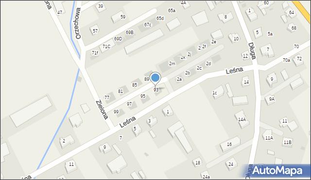 Łęgowo, Zielona, 93, mapa Łęgowo