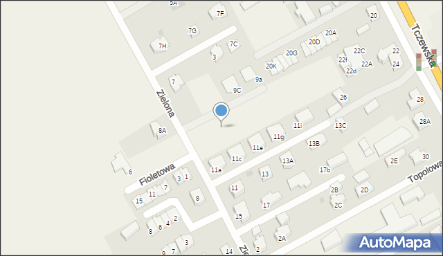 Łęgowo, Zielona, 9f, mapa Łęgowo