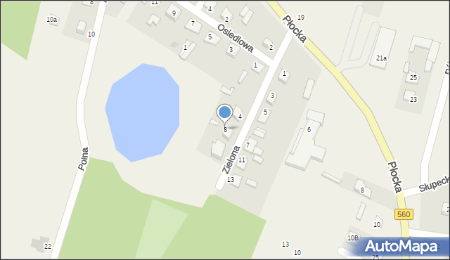 Lelice, Zielona, 8, mapa Lelice