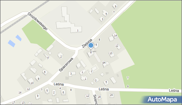 Leopoldów, Zielona, 4, mapa Leopoldów
