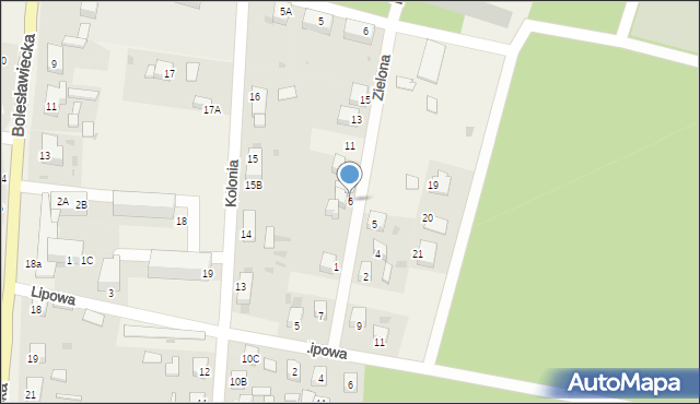 Leszno Górne, Zielona, 6, mapa Leszno Górne