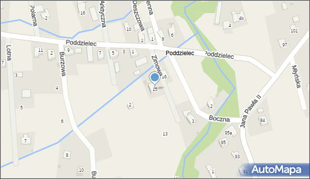 Lipowa, Zimowa, 15, mapa Lipowa