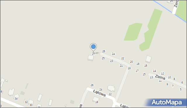 Łochów, Zielna, 27, mapa Łochów