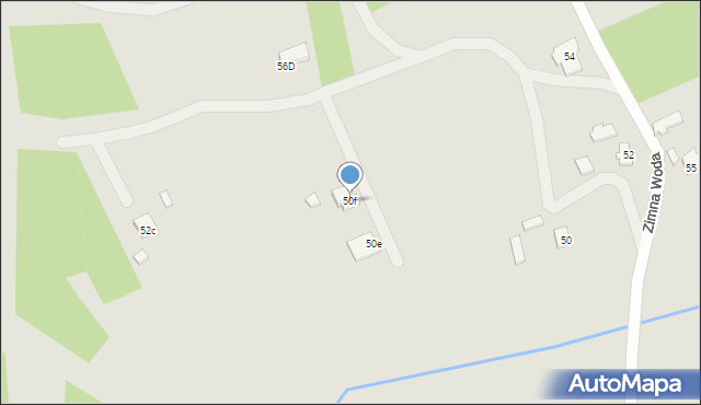 Łódź, Zimna Woda, 50f, mapa Łodzi