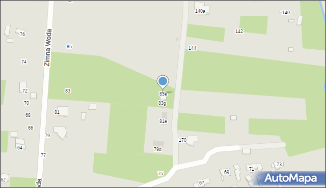 Łódź, Zimna Woda, 83e, mapa Łodzi