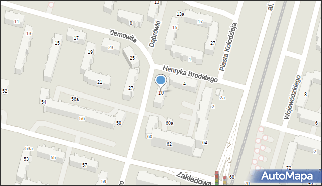 Łódź, Ziemowita, 10, mapa Łodzi