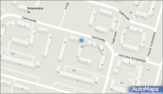 Łódź, Ziemowita, 19, mapa Łodzi