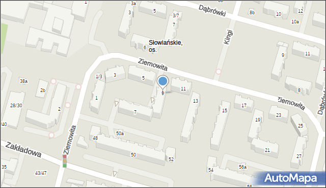 Łódź, Ziemowita, 9, mapa Łodzi