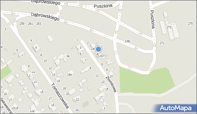 Łódź, Ziomkowa, 4a, mapa Łodzi