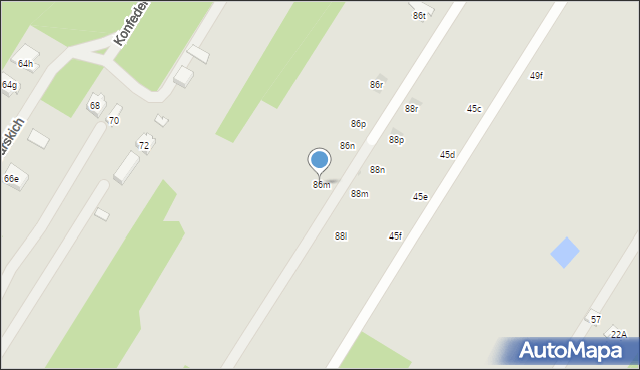 Łódź, Ziemiańska, 86m, mapa Łodzi