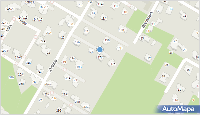 Łomianki, Zielona, 17c, mapa Łomianki