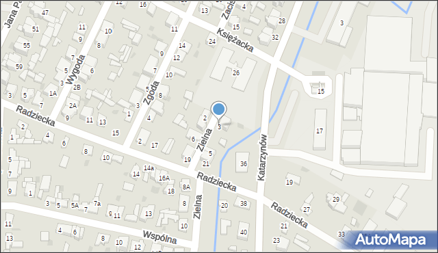 Łowicz, Zielna, 3, mapa Łowicza