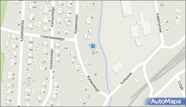 Łowicz, Zielna, 34, mapa Łowicza