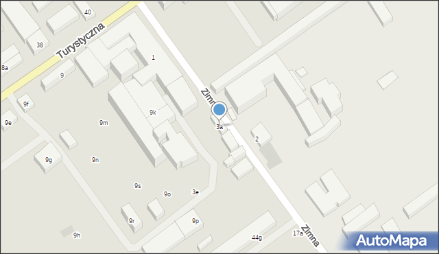 Lublin, Zimna, 3a, mapa Lublina