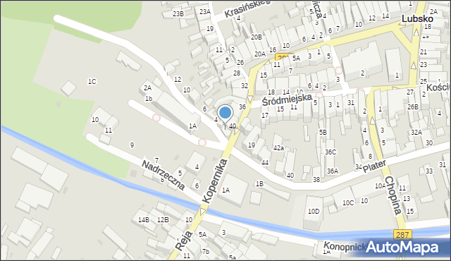 Lubsko, Zieleniecka, 2, mapa Lubsko