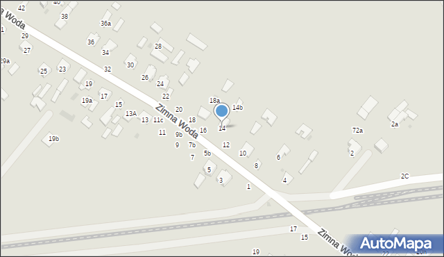 Łuków, Zimna Woda, 14, mapa Łuków