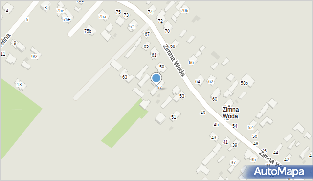 Łuków, Zimna Woda, 59a, mapa Łuków