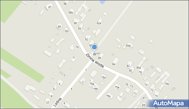 Łuków, Zimna Woda, 88, mapa Łuków