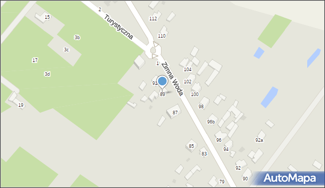 Łuków, Zimna Woda, 89, mapa Łuków