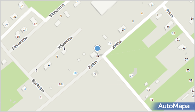 Lutomiersk, Zielna, 14, mapa Lutomiersk