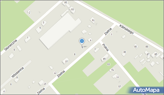 Lutomiersk, Zielna, 6, mapa Lutomiersk