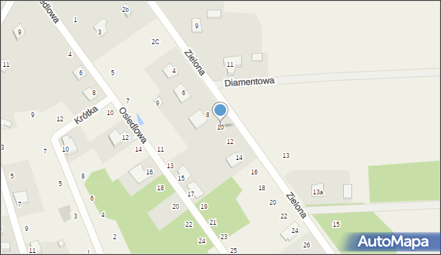 Łysiec, Zielona, 10, mapa Łysiec