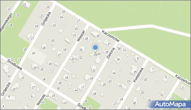 Magdalenka, Zielona, 23, mapa Magdalenka