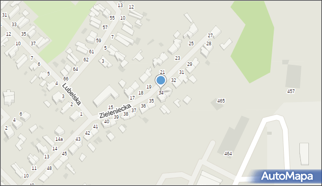 Malbork, Zieleniecka, 34, mapa Malborka