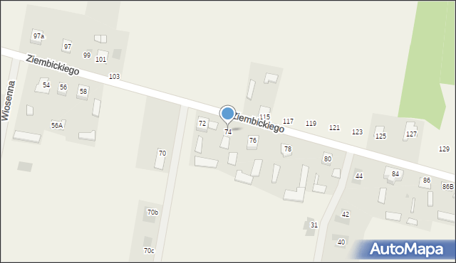 Małęczyn, Ziembickiego Ignacego, ks., 74, mapa Małęczyn