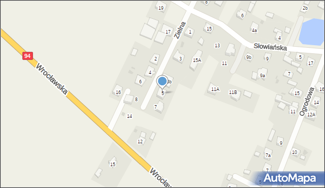 Marcinkowice, Zielna, 5, mapa Marcinkowice