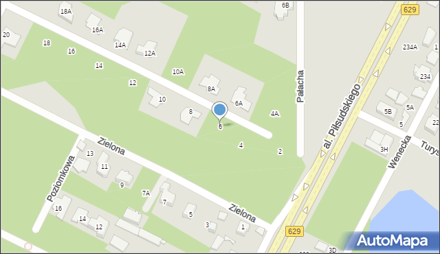 Marki, Zielona, 6, mapa Marki