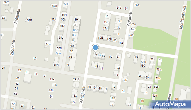 Marki, Zielona, 61c, mapa Marki