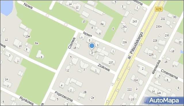 Marki, Ziołowa, 2, mapa Marki