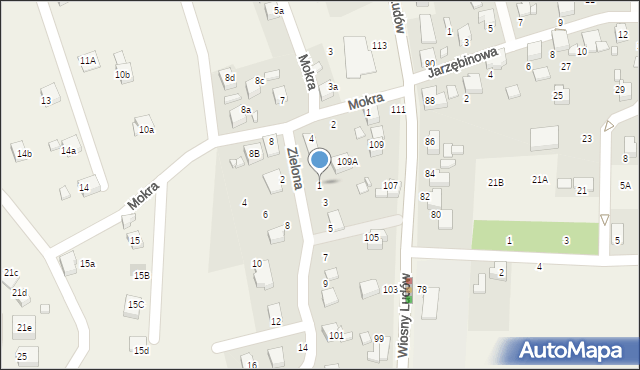 Marklowice, Zielona, 1, mapa Marklowice