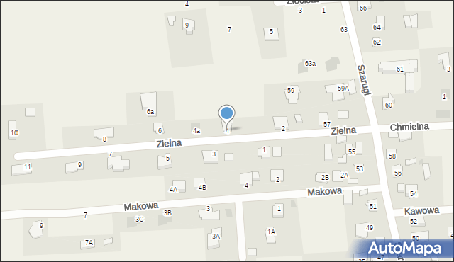 Marysin, Zielna, 4, mapa Marysin