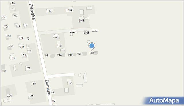 Marysin, Ziemska, 98d, mapa Marysin
