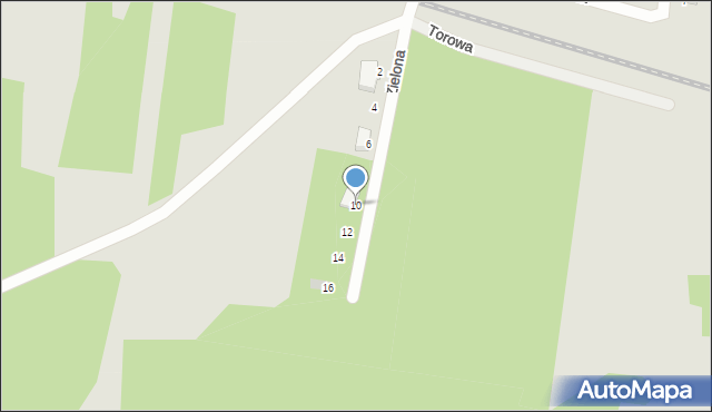 Miasteczko Śląskie, Zielona, 10, mapa Miasteczko Śląskie