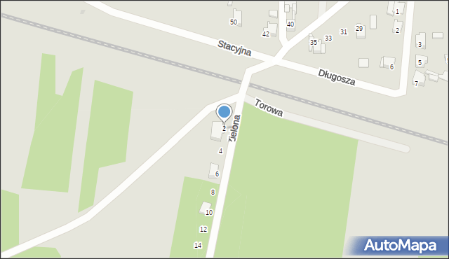 Miasteczko Śląskie, Zielona, 2, mapa Miasteczko Śląskie