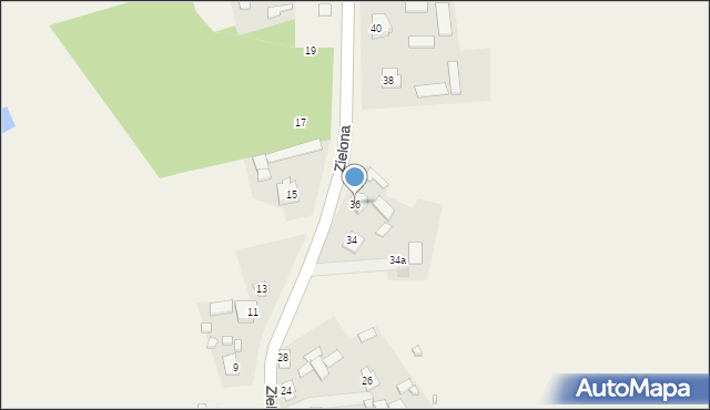 Michalów, Zielona, 36, mapa Michalów