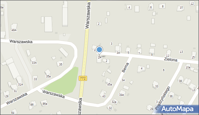 Miechów, Zielona, 2A, mapa Miechów