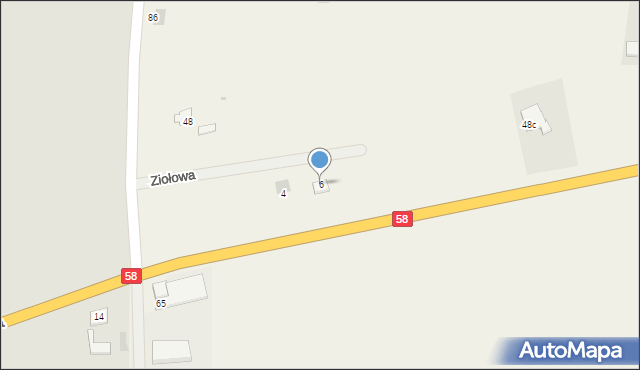 Mierki, Ziołowa, 6, mapa Mierki