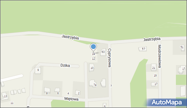 Mieroszyno, Zielone Wzgórze, 14, mapa Mieroszyno