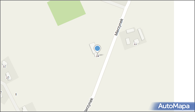 Mierzynek, Zielona Puszcza, 14, mapa Mierzynek