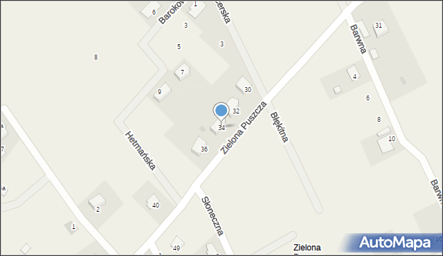Mierzynek, Zielona Puszcza, 34, mapa Mierzynek