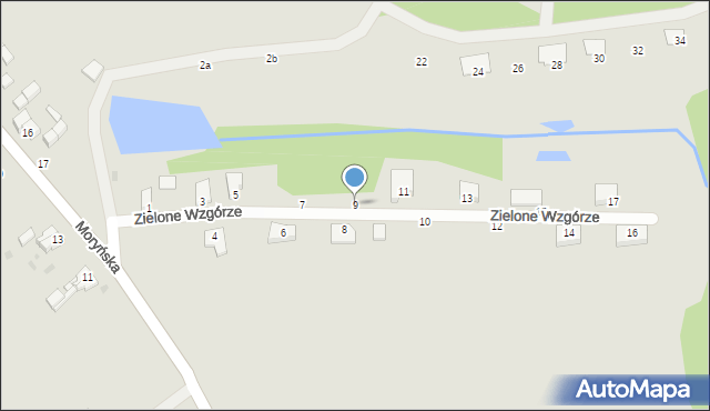 Mieszkowice, Zielone Wzgórze, 9, mapa Mieszkowice
